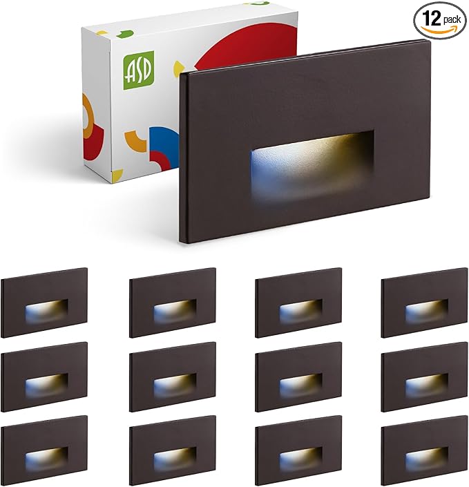 ASD LED Recessed Step Light Fixture, Outdoor & Indoor Tread Lighting | 3CCT by ASDLightingCorporation