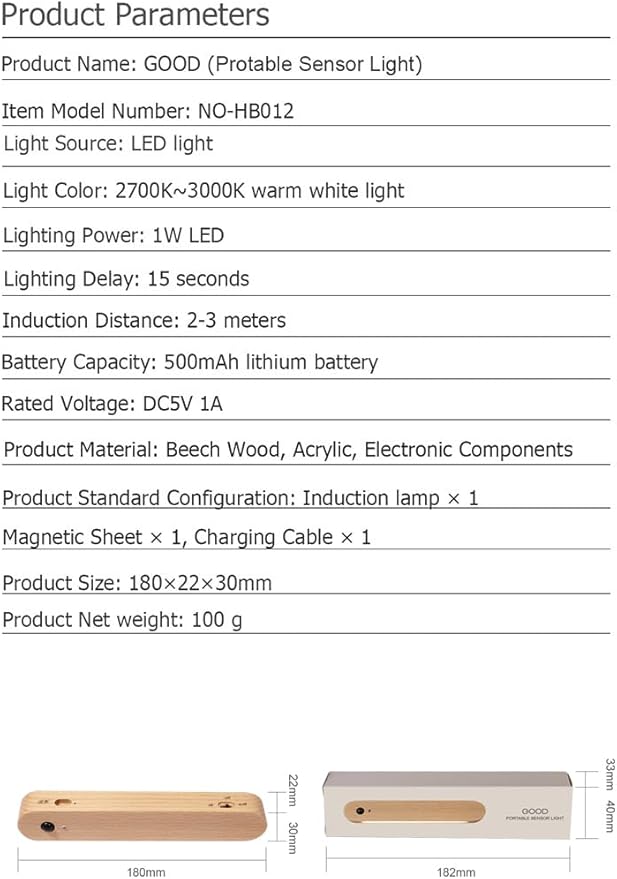 LED Motion Sensor Night Light Battery Operated Wall Light-USB Rechargeable - Image 7