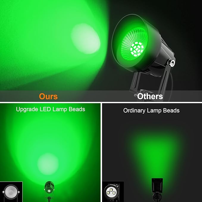 Christmas Green Landscape Spotlights, 14 LED Landscape Lighting - Image 3
