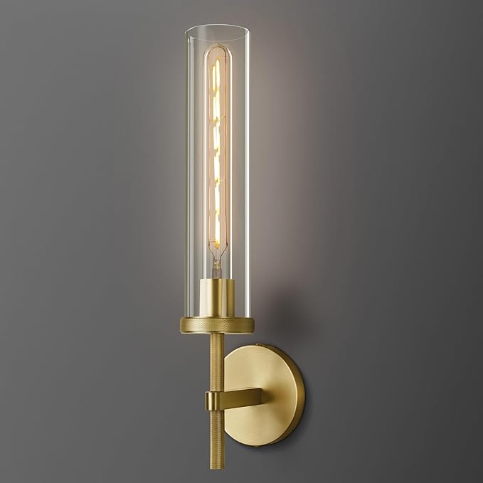 Antique Gold Wall Sconce 19.48" Modern Luxe Wall Lighting by FAMDECOL