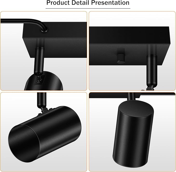 2 Light Track Lighting Kit, Industrial LED Wall Light - Image 6