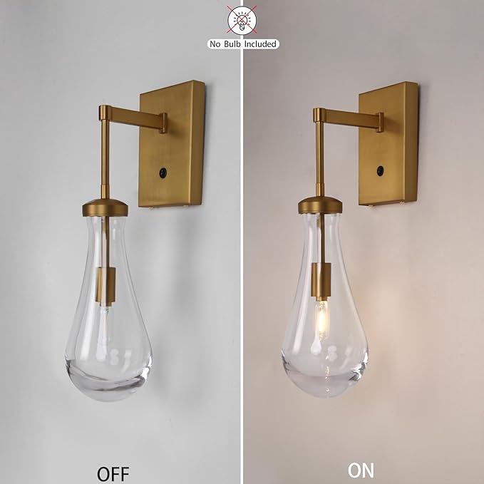 HuisMier Brass Raindrop Wall Sconces, Indoor Wall Sconces - Image 4