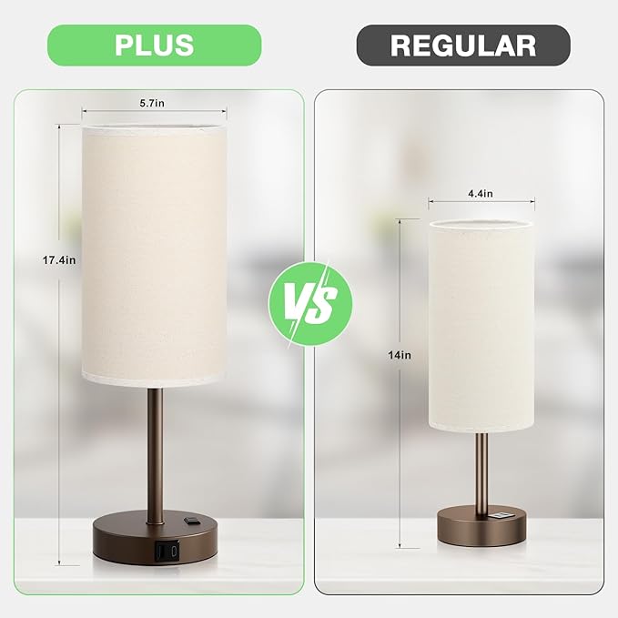 Touch Bedside Table Lamp with USB - Image 2