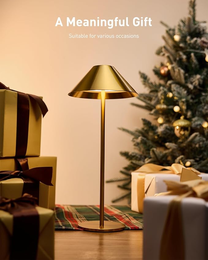 Bojim Gold Cordless Lamp Set of 2, Rechargeable Touch Table Lamps - Image 9