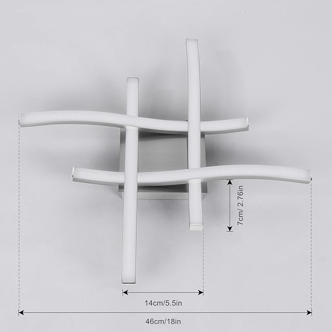 EDISLIVE Modern Dimmable LED Ceiling Light Curved 4-Light 18 in Minimalist - Image 5