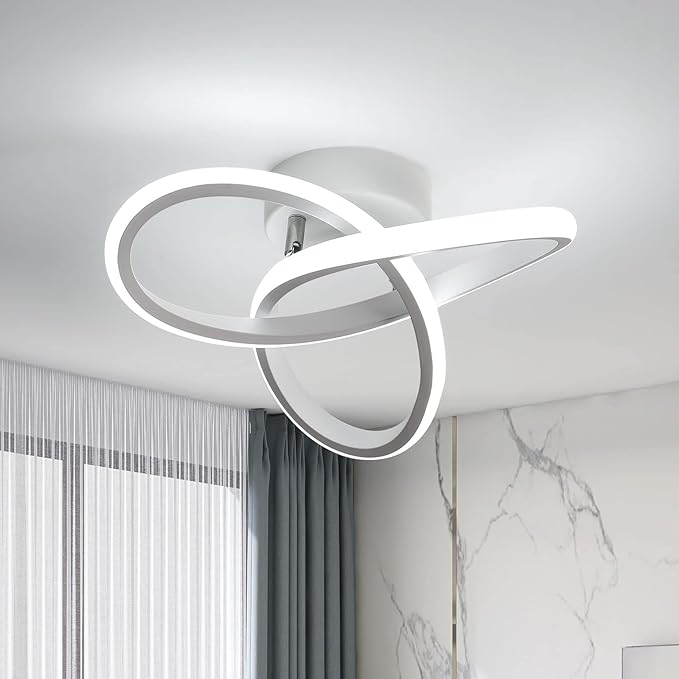 Modern LED Ceiling Light, 6500K White Light Spiral Aluminum Flush Mount Ceiling - Image 7