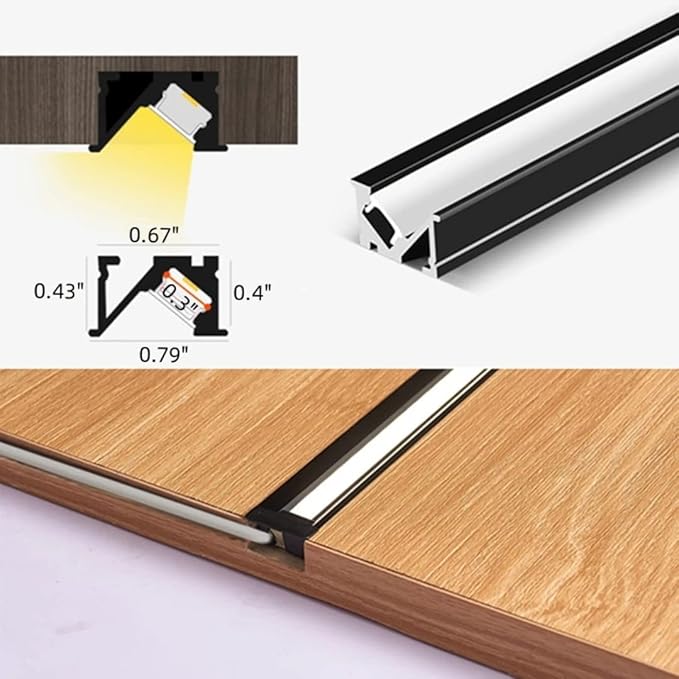 20 Pack 3.3ft/1 Meter Invisible Recessed YW-Shape LED Aluminum Channel System - Image 2