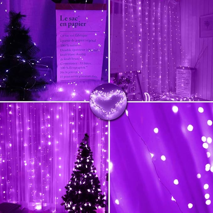 Curtain String Lights Halloween Decor, 300 LED Twinkle Lights - Image 2