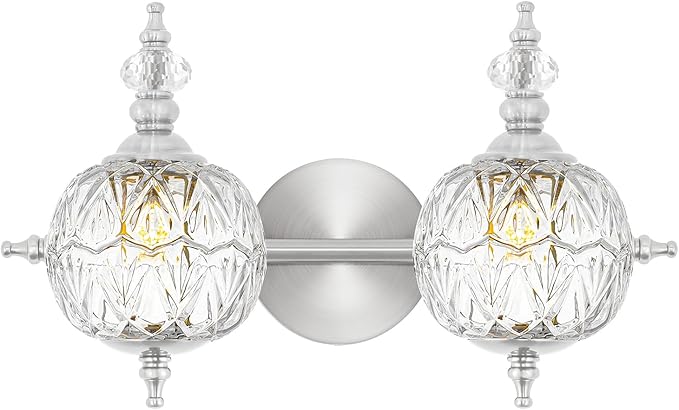 Brushed Nickel Bathroom Vanity Light Fixture Vintage Style by Ditoon