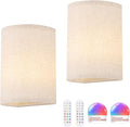 Adhesive Battery Operated Wall Sconce Set of 2, 6000 mAh Battery Rechargeable by Shenmoyl