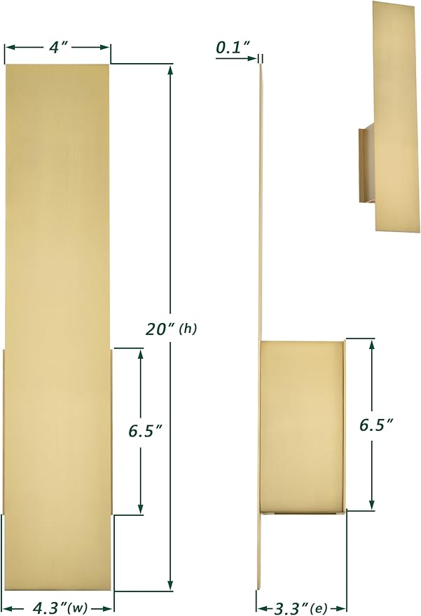 Gold Reflex Modern Wall Sconce Indoor, Minimalist Up and Down Wall Light - Image 5