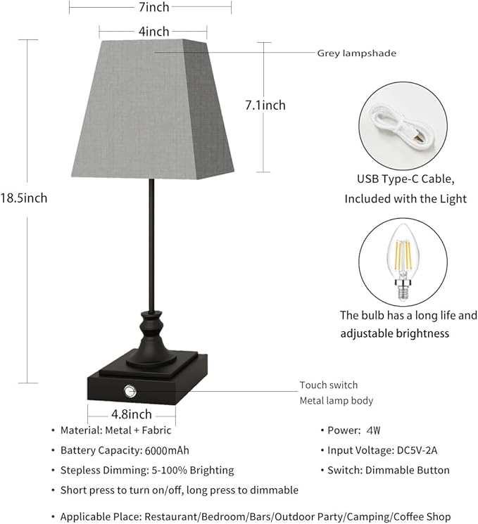 Rechargeable LED Table Lamps - Image 2