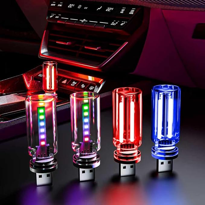 4 PCS USB Night Light Bulb, Portable Plug-in Retro Car Interior Ambient Lights by Unknown