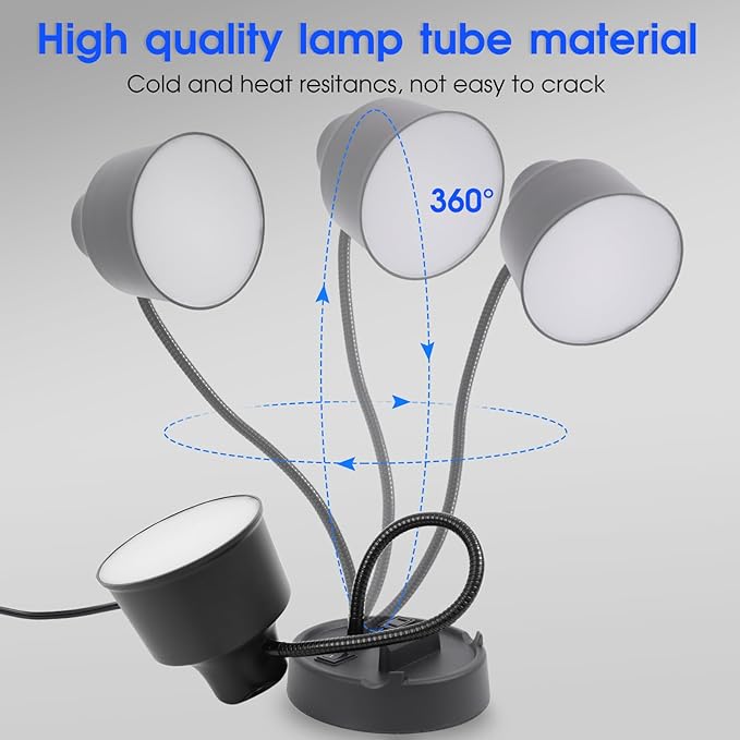 Energetic LED Desk Lamp with Phone Holder, Table Lamp with AC Outlet, - Image 3