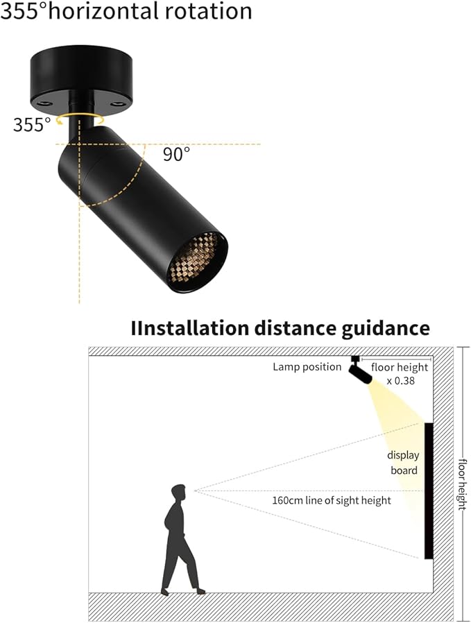Led Modern Directional Spotlight, Zoomable Monopoint Ceiling Spot Light - Image 6
