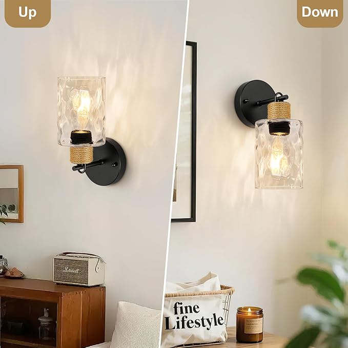 Set of 2 Wall Sconces for Bathroom, Coastal Modern Vanity Lights - Image 4