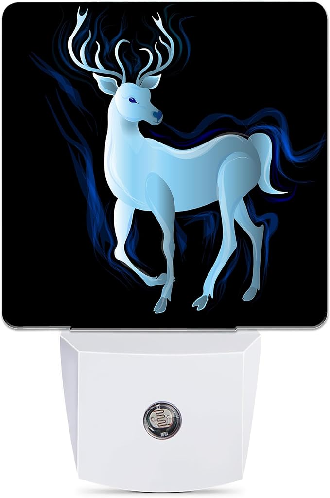 Blue Deer Night Light, Northern Lights Night Lights Plug into Wall Decor by JOPOWIDE