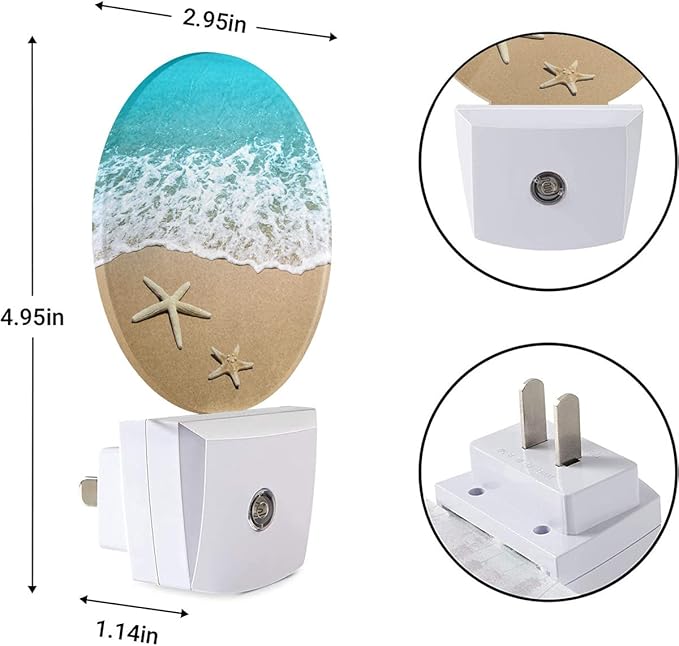 EKOBLA Ocean Night Light, Beach Sand Sea Waves Plug-in Night Lights - Image 6