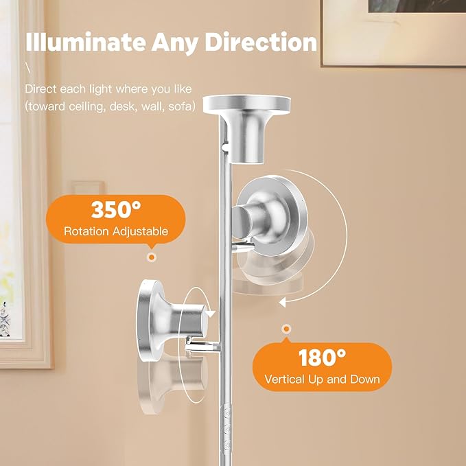 36W LED Tree Floor Lamp, Modern Dimmable Standing Lamp - Image 2