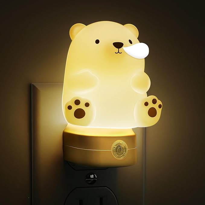 L LOHAS LED Night Light for Kids, 3D Cute Bear Night Light Plug in, Dusk to by LLOHASLED