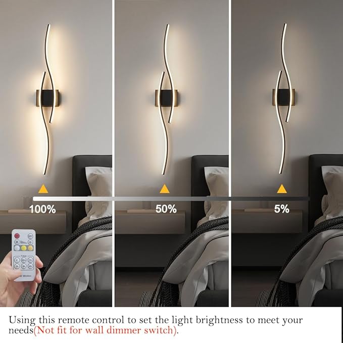 Black Vanity Lights Fixtures Over Mirror, Modern LED Bathroom Light Fixture - Image 7