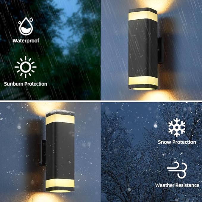 SHIMR Smart RGB Outdoor Wall Lights 2 Pack, WiFi App Control Color Changing Up - Image 5