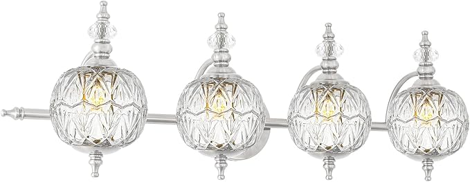 Brushed Nickel Bathroom Vanity Light Fixture Vintage Style by Ditoon
