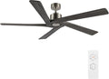 WINGBO 64 Inch DC Ceiling Fan without Lights, 5 Reversible Carved Solid Wood by HomePage
