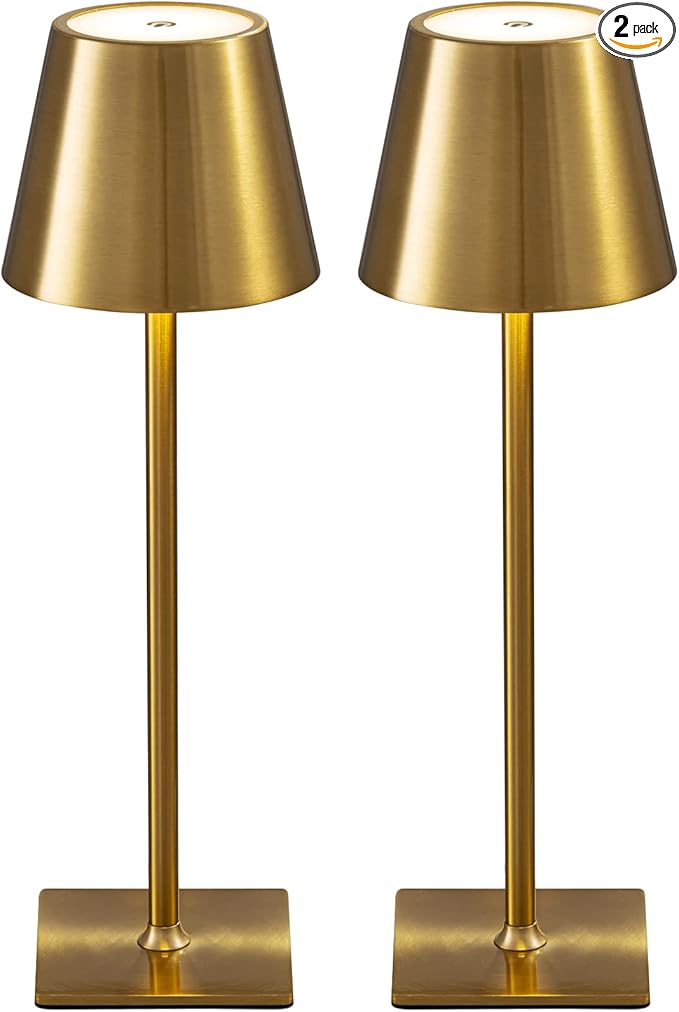 KDG 2 Pack Cordless Table Lamp, Portable LED Desk Lamp, 4000mAh Battery Operated by KDG