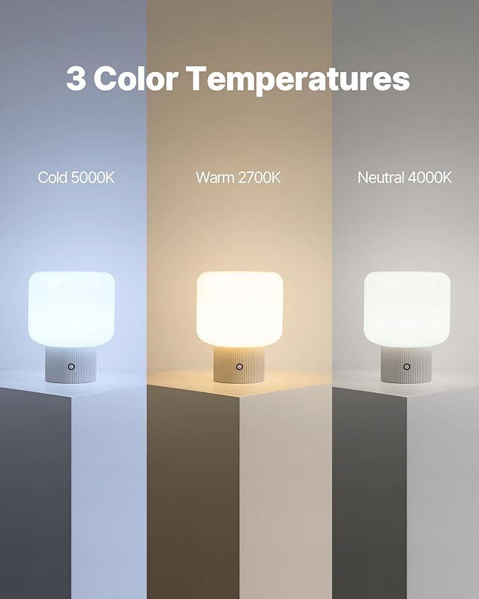 Halo Mushroom Lamp, 5W Cute Cordless Rechargeable Table Lamp - Image 5