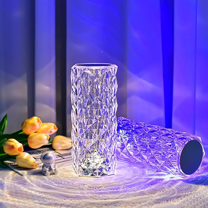 Portable Crystal Table Lamp, 16 Color Touch Control Rechargeable Lamp, Crystal - Image 7