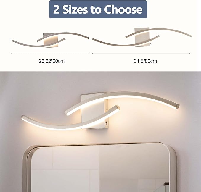31.5 inch Modern Bathroom Vanity Light Brushed Nickel Lights Fixtures Dimmable - Image 5