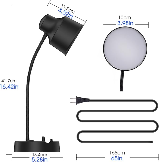 Energetic LED Desk Lamp with Phone Holder, Table Lamp with AC Outlet, - Image 5