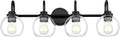 Bathroom Light Fixtures, 4-Light Matte Black Vanity Lights by Audickic