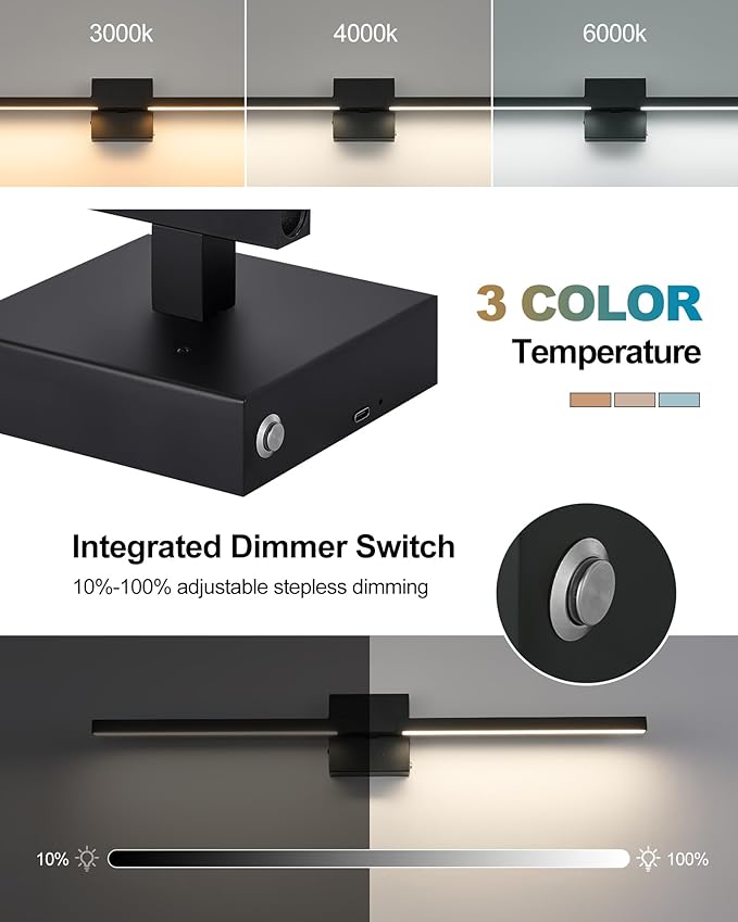 36 Inch 8000mAh Rechargeable Battery Operated Wall Sconce Set of Two, - Image 2