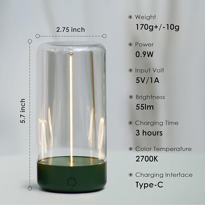 AUGE LIGHT Mini Minimalist Table Lamp Cordless Lamp Rechargeable Table Lamp - Image 5