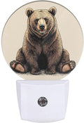 EKOBLA Cabin Bear Night Lights Plug into Wall Lovely Brown Bear Animal Wild by EKOBLA