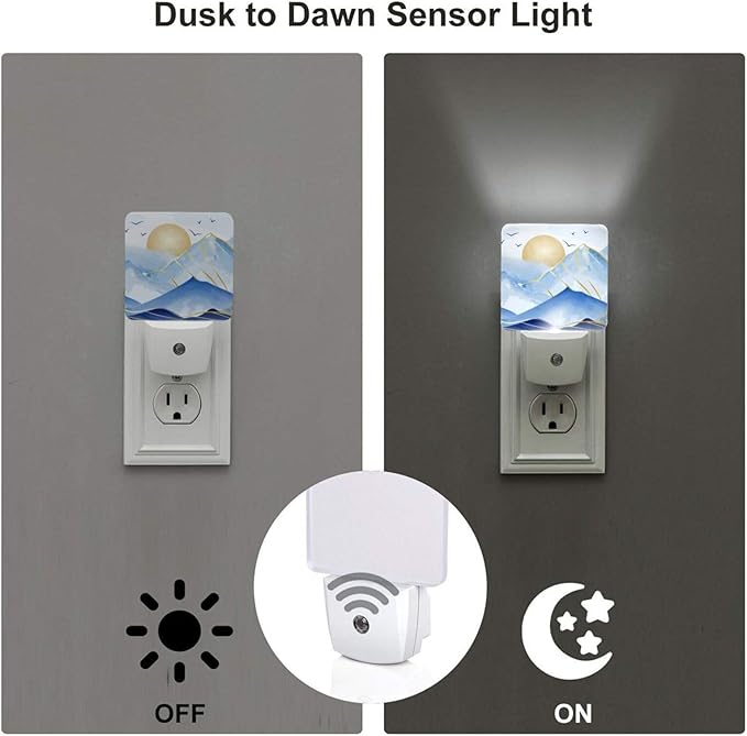 Led Night Light, Mountains Sunrise Decorative Plug in Nightlights, - Image 3