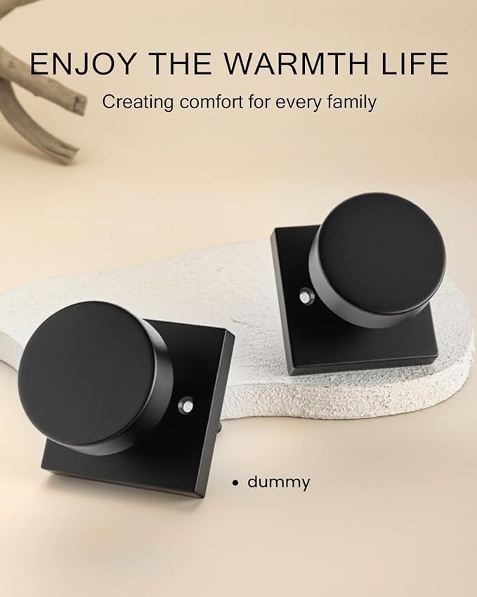 Haidms Matte Black Dummy Door Knobs, Heavy Duty Half No-Turning Dummy Knob - Image 3