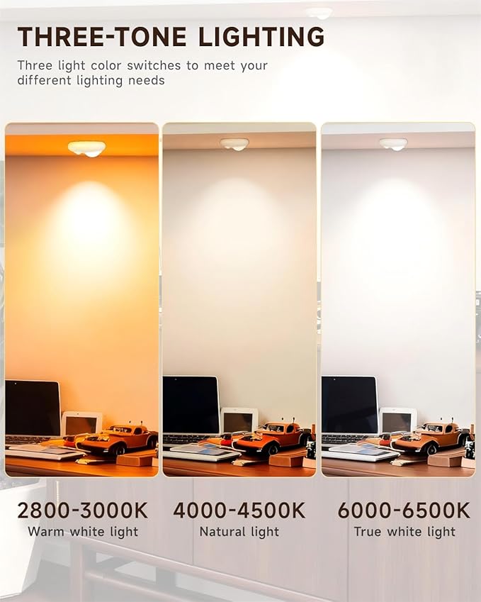 Stair Lights Indoor, 3 Color Rechargeable Night Light, Wireless Motion Sensor - Image 4