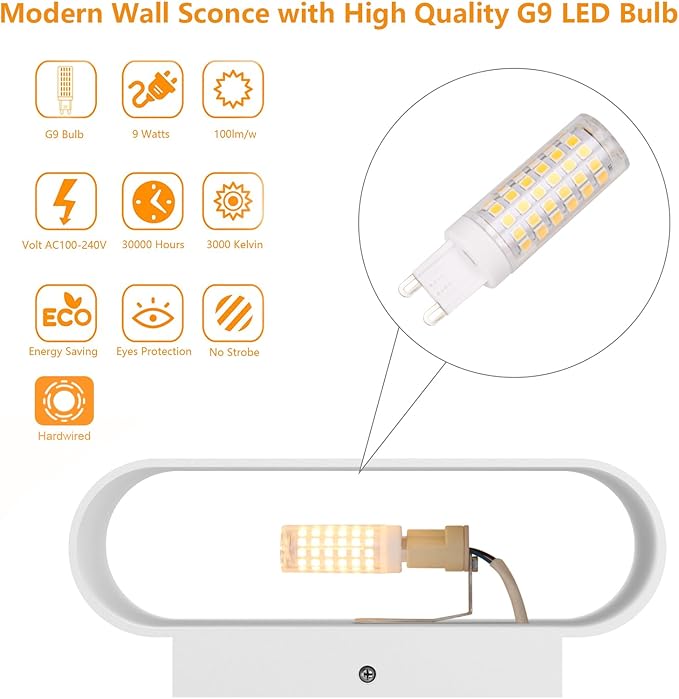 Aipsun Modern LED Wall Sconces 1 Pack Hardwired Interior Wall Lights Indoor - Image 9