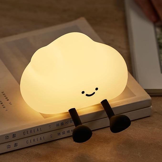 Cloud Night Light for Kids, Adorable Touch Night Lamp Silicone Dimmable LED by NesveCit