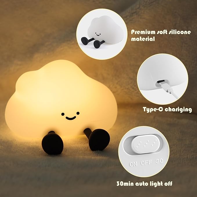 YISUN Cloud Night Light, Cute Silicone Nightlight - Image 2