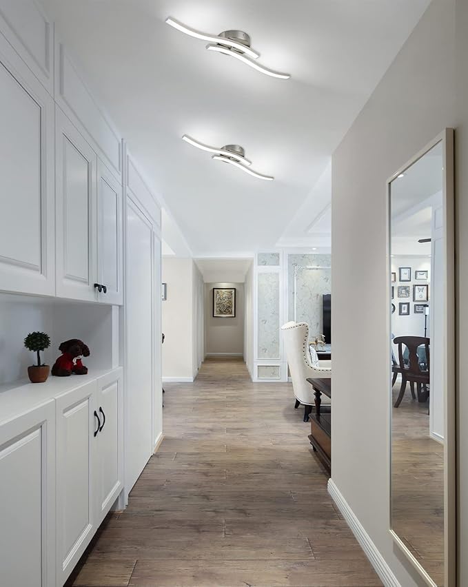 EDISLIVE Modern Dimmable LED Ceiling Light Curved 2 Light 22.5 in Minimalist - Image 4