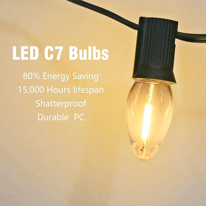 Night Light Bulb – C7 E12 LED Bulbs – Candelabra, 0.6 Watt Equivalent 7W - Image 4