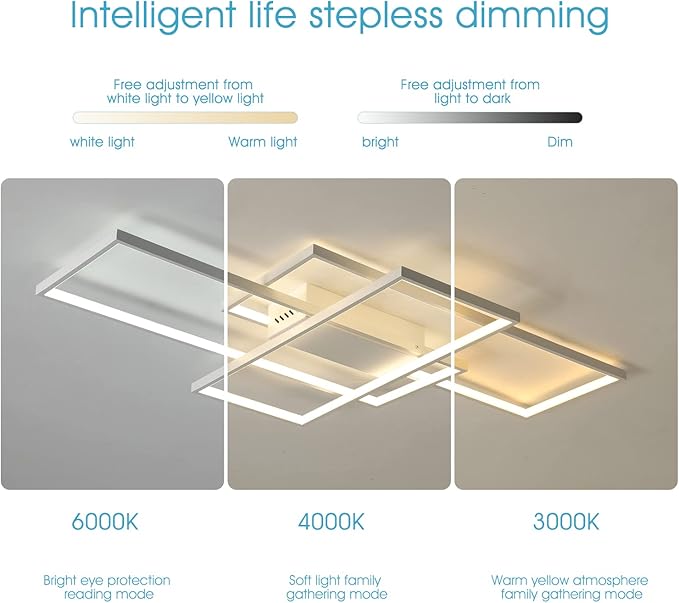 GEADI Dimmable Ceiling Light, 41.3in Flush Mount Ceiling Lamp Remote Control - Image 5