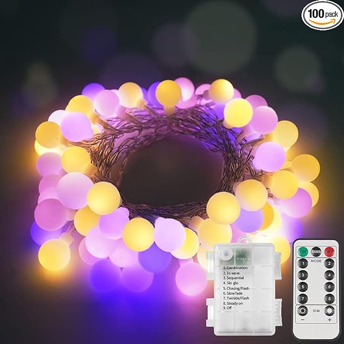 suddus Globe String Lights Outdoor Waterproof, 100 Led Colorful Globe Lights by SUDDUS
