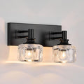 Farmhouse Vanity Light Fixtures 2-Light Bathroom Vanity Light Black Vanity by BHBYEDYCK