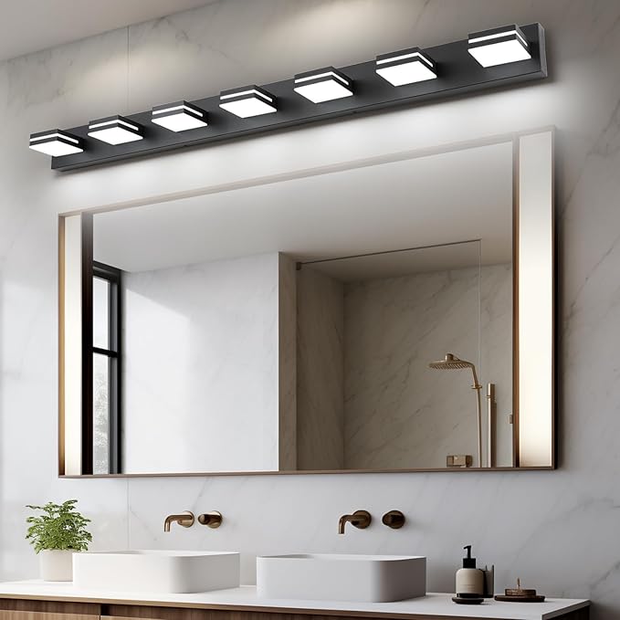 SineRise LED Modern Bathroom Vanity Light Fixtures, Matte Black Modern Acrylic - Image 6