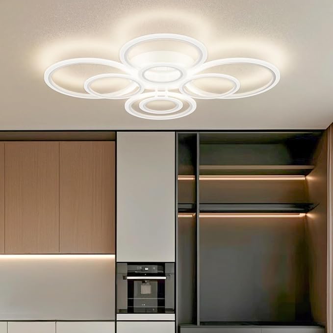 Modern LED Ceiling Light, 3 Color Temps, Adjustable Brightness, Remote & APP - Image 3